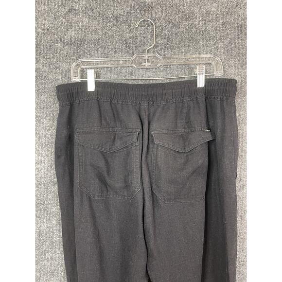 Sanctuary Jogger Pants Linen Tencel Blend Black Size Large Drawstring - Picture 7 of 11